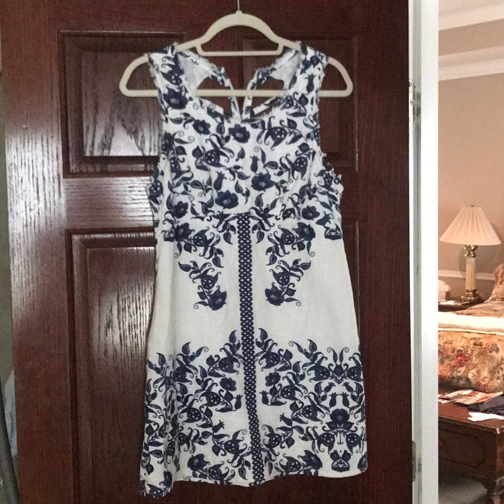 Free People White & Blue Dress